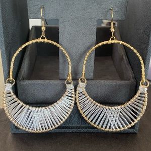 Statement two tone earrings